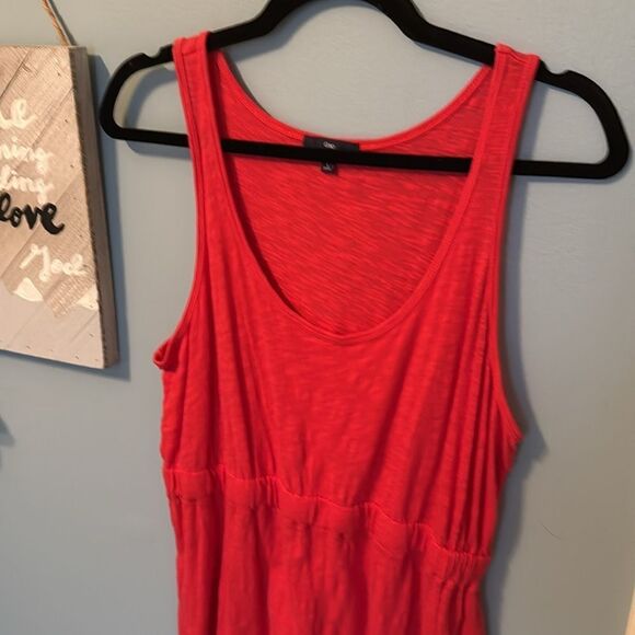 Gap Coral Scoop Neck 100% Cotton Dress - L - Picture 2 of 8